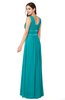 ColsBM Kelly Peacock Blue Glamorous A-line Zip up Chiffon Sash Plus Size Bridesmaid Dresses