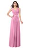 ColsBM Kelly Pink Glamorous A-line Zip up Chiffon Sash Plus Size Bridesmaid Dresses