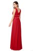 ColsBM Kelly Red Glamorous A-line Zip up Chiffon Sash Plus Size Bridesmaid Dresses