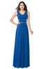 ColsBM Kelly Royal Blue Glamorous A-line Zip up Chiffon Sash Plus Size Bridesmaid Dresses