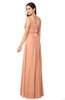 ColsBM Kelly Salmon Glamorous A-line Zip up Chiffon Sash Plus Size Bridesmaid Dresses