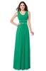 ColsBM Kelly Sea Green Glamorous A-line Zip up Chiffon Sash Plus Size Bridesmaid Dresses