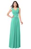 ColsBM Kelly Seafoam Green Glamorous A-line Zip up Chiffon Sash Plus Size Bridesmaid Dresses