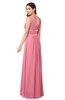 ColsBM Kelly Watermelon Glamorous A-line Zip up Chiffon Sash Plus Size Bridesmaid Dresses