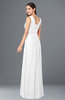 ColsBM Kelly White Glamorous A-line Zip up Chiffon Sash Plus Size Bridesmaid Dresses