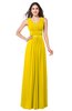 ColsBM Kelly Yellow Glamorous A-line Zip up Chiffon Sash Plus Size Bridesmaid Dresses