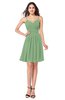 ColsBM Scarlet Fair Green Simple Spaghetti Sleeveless Half Backless Ribbon Plus Size Bridesmaid Dresses