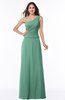 ColsBM Kamryn Beryl Green Classic A-line One Shoulder Sleeveless Ruching Plus Size Bridesmaid Dresses