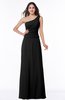 ColsBM Kamryn Black Classic A-line One Shoulder Sleeveless Ruching Plus Size Bridesmaid Dresses