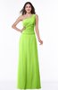 ColsBM Kamryn Bright Green Classic A-line One Shoulder Sleeveless Ruching Plus Size Bridesmaid Dresses