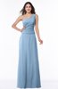 ColsBM Kamryn Dusty Blue Classic A-line One Shoulder Sleeveless Ruching Plus Size Bridesmaid Dresses