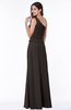 ColsBM Kamryn Fudge Brown Classic A-line One Shoulder Sleeveless Ruching Plus Size Bridesmaid Dresses