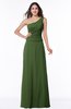 ColsBM Kamryn Garden Green Classic A-line One Shoulder Sleeveless Ruching Plus Size Bridesmaid Dresses