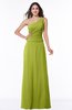 ColsBM Kamryn Green Oasis Classic A-line One Shoulder Sleeveless Ruching Plus Size Bridesmaid Dresses