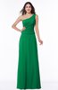 ColsBM Kamryn Green Classic A-line One Shoulder Sleeveless Ruching Plus Size Bridesmaid Dresses