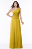 ColsBM Kamryn Lemon Curry Classic A-line One Shoulder Sleeveless Ruching Plus Size Bridesmaid Dresses