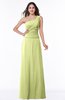 ColsBM Kamryn Lime Green Classic A-line One Shoulder Sleeveless Ruching Plus Size Bridesmaid Dresses