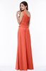 ColsBM Kamryn Living Coral Classic A-line One Shoulder Sleeveless Ruching Plus Size Bridesmaid Dresses