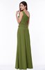 ColsBM Kamryn Olive Green Classic A-line One Shoulder Sleeveless Ruching Plus Size Bridesmaid Dresses