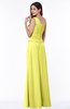 ColsBM Kamryn Pale Yellow Classic A-line One Shoulder Sleeveless Ruching Plus Size Bridesmaid Dresses