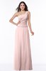 ColsBM Kamryn Pastel Pink Classic A-line One Shoulder Sleeveless Ruching Plus Size Bridesmaid Dresses