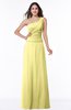 ColsBM Kamryn Pastel Yellow Classic A-line One Shoulder Sleeveless Ruching Plus Size Bridesmaid Dresses