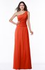 ColsBM Kamryn Persimmon Classic A-line One Shoulder Sleeveless Ruching Plus Size Bridesmaid Dresses