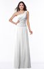 ColsBM Kamryn White Classic A-line One Shoulder Sleeveless Ruching Plus Size Bridesmaid Dresses