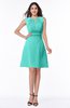 ColsBM Selena Blue Turquoise Classic A-line Jewel Sleeveless Sash Plus Size Bridesmaid Dresses