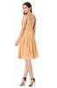 ColsBM Maleah Apricot Modern A-line Halter Half Backless Knee Length Ruching Plus Size Bridesmaid Dresses