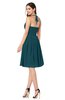 ColsBM Maleah Blue Green Modern A-line Halter Half Backless Knee Length Ruching Plus Size Bridesmaid Dresses