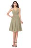 ColsBM Maleah Candied Ginger Modern A-line Halter Half Backless Knee Length Ruching Plus Size Bridesmaid Dresses