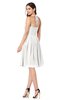 ColsBM Maleah Cloud White Modern A-line Halter Half Backless Knee Length Ruching Plus Size Bridesmaid Dresses