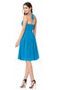 ColsBM Maleah Cornflower Blue Modern A-line Halter Half Backless Knee Length Ruching Plus Size Bridesmaid Dresses