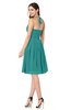 ColsBM Maleah Emerald Green Modern A-line Halter Half Backless Knee Length Ruching Plus Size Bridesmaid Dresses