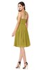 ColsBM Maleah Golden Olive Modern A-line Halter Half Backless Knee Length Ruching Plus Size Bridesmaid Dresses