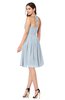 ColsBM Maleah Illusion Blue Modern A-line Halter Half Backless Knee Length Ruching Plus Size Bridesmaid Dresses