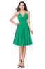 ColsBM Maleah Pepper Green Modern A-line Halter Half Backless Knee Length Ruching Plus Size Bridesmaid Dresses