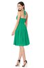 ColsBM Maleah Pepper Green Modern A-line Halter Half Backless Knee Length Ruching Plus Size Bridesmaid Dresses