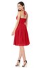 ColsBM Maleah Red Modern A-line Halter Half Backless Knee Length Ruching Plus Size Bridesmaid Dresses