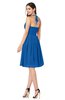 ColsBM Maleah Royal Blue Modern A-line Halter Half Backless Knee Length Ruching Plus Size Bridesmaid Dresses