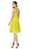 ColsBM Maleah Sulphur Spring Modern A-line Halter Half Backless Knee Length Ruching Plus Size Bridesmaid Dresses