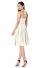 ColsBM Maleah Whisper White Modern A-line Halter Half Backless Knee Length Ruching Plus Size Bridesmaid Dresses
