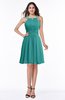 ColsBM Brynn Emerald Green Simple A-line Jewel Half Backless Beaded Bridesmaid Dresses