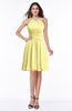 ColsBM Brynn Pastel Yellow Simple A-line Jewel Half Backless Beaded Bridesmaid Dresses