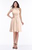 ColsBM Brynn Peach Puree Simple A-line Jewel Half Backless Beaded Bridesmaid Dresses