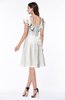ColsBM Emely Cloud White Simple A-line Portrait Knee Length Ribbon Plus Size Bridesmaid Dresses