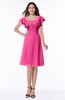ColsBM Emely Rose Pink Simple A-line Portrait Knee Length Ribbon Plus Size Bridesmaid Dresses