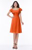 ColsBM Emely Tangerine Simple A-line Portrait Knee Length Ribbon Plus Size Bridesmaid Dresses