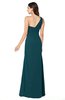 ColsBM Kamila Blue Green Traditional Asymmetric Neckline Sleeveless Half Backless Chiffon Floor Length Plus Size Bridesmaid Dresses